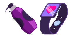 Sports Watch and Water Bottle Cursor