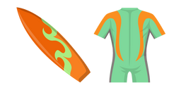 Surfing Wetsuit and Surfboard Cursor