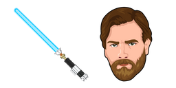 Star Wars Obi-Wan Kenobi and Blue Lightsaber Cursor