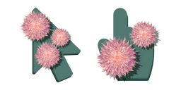 Pink Aster Flowers Cursor