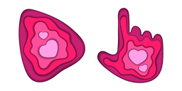 Hearts Paper Cut Cursor
