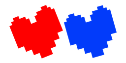 Undertale Red Soul and Blue Integrity Soul Cursor