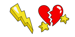 VSCO Girl Lightning and Broken Heart Cursor