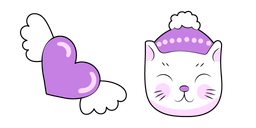 VSCO Girl Purple Heart and Cat Cursor