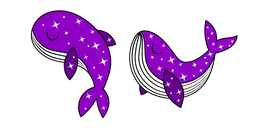 VSCO Girl Shining Purple Whale Cursor