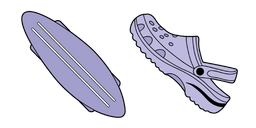 VSCO Girl Crocs Clog and Penny Board Cursor