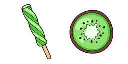 VSCO Girl Kiwi and Ice Cream Cursor