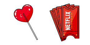 VSCO Girl Lollipop and Netflix Tickets Cursor