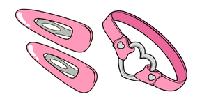 VSCO Girl Hairpins and Choker Cursor