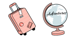 VSCO Girl Suitcase and Globe Cursor