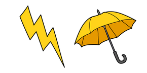 VSCO Girl Lightning and Umbrella Cursor