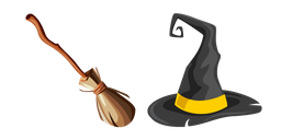 Witch Broom and Hat Cursor